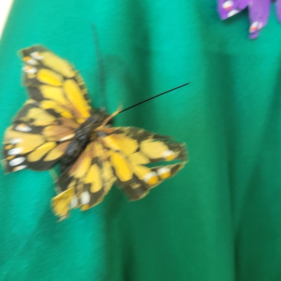 Blondie NITES Evening Gown Maxi Dress Green Satin Crossback BUTTERFLY - Picture 13 of 16